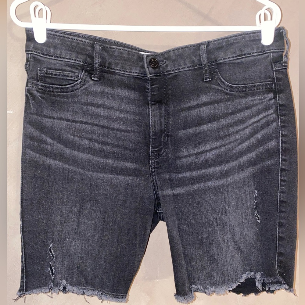 HOLLISTER Black Cut Off Jean Shorts High Rise Super Skinny